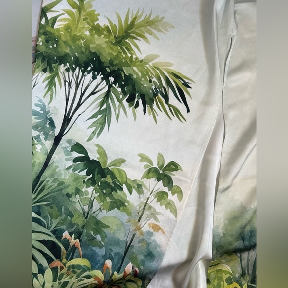 🌴New Rachel Zoe Unique Tropical Satin Maxi Skirt/Beach Coverup Feminine🌴 - Picture 3 of 14